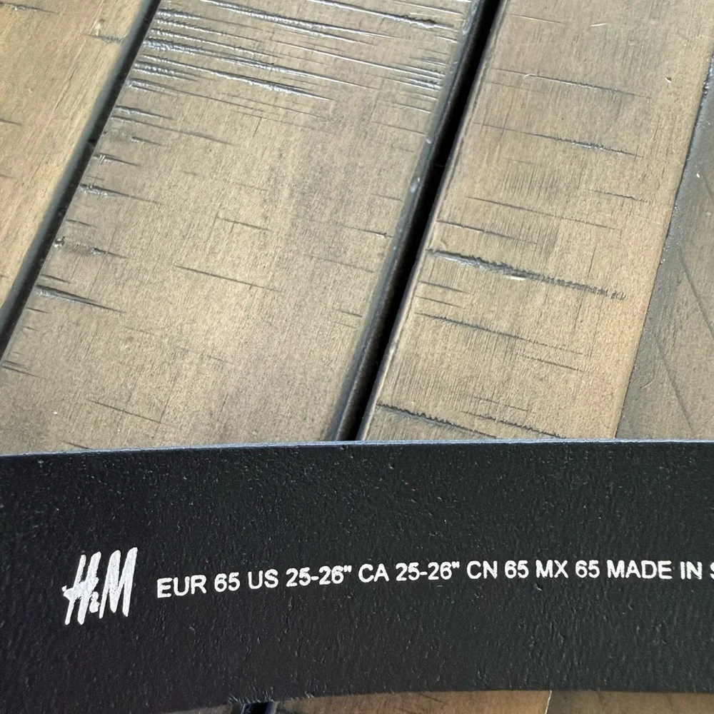 H&M Black Kids Belt with Silver Buckle